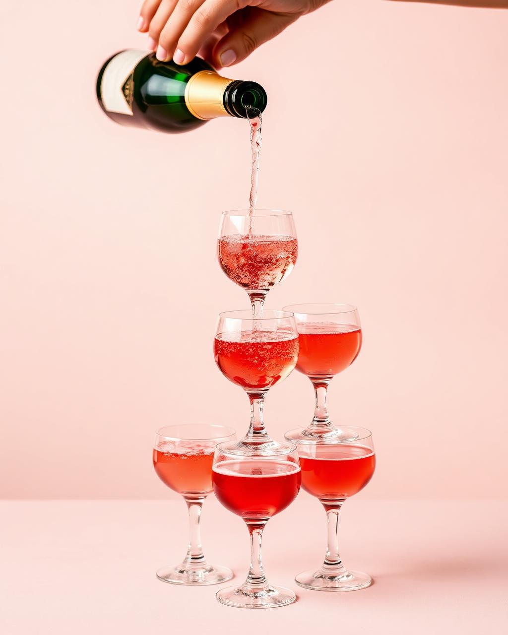 Pink champagne pour